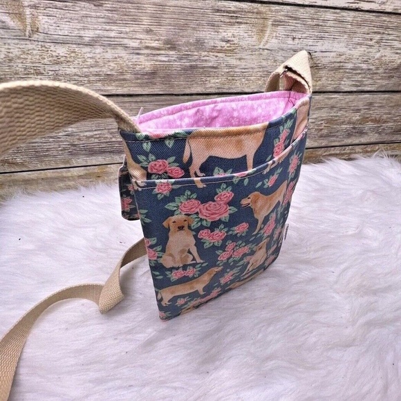 Jtaylorcrafts Floral Roses Dog Print Small Cotton Purse Shoulder Bag Crossbody - Picture 10 of 12